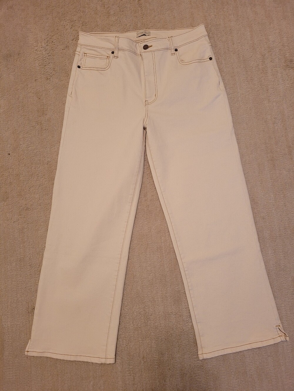 Oliver Logan Cream Highrise Wide Leg Jeans Size 31